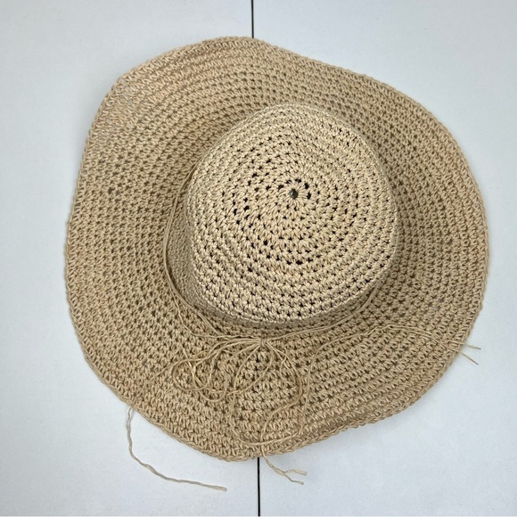 Q Headwear 100% Natural Straw Floppy Sun Hat - Picture 1 of 4